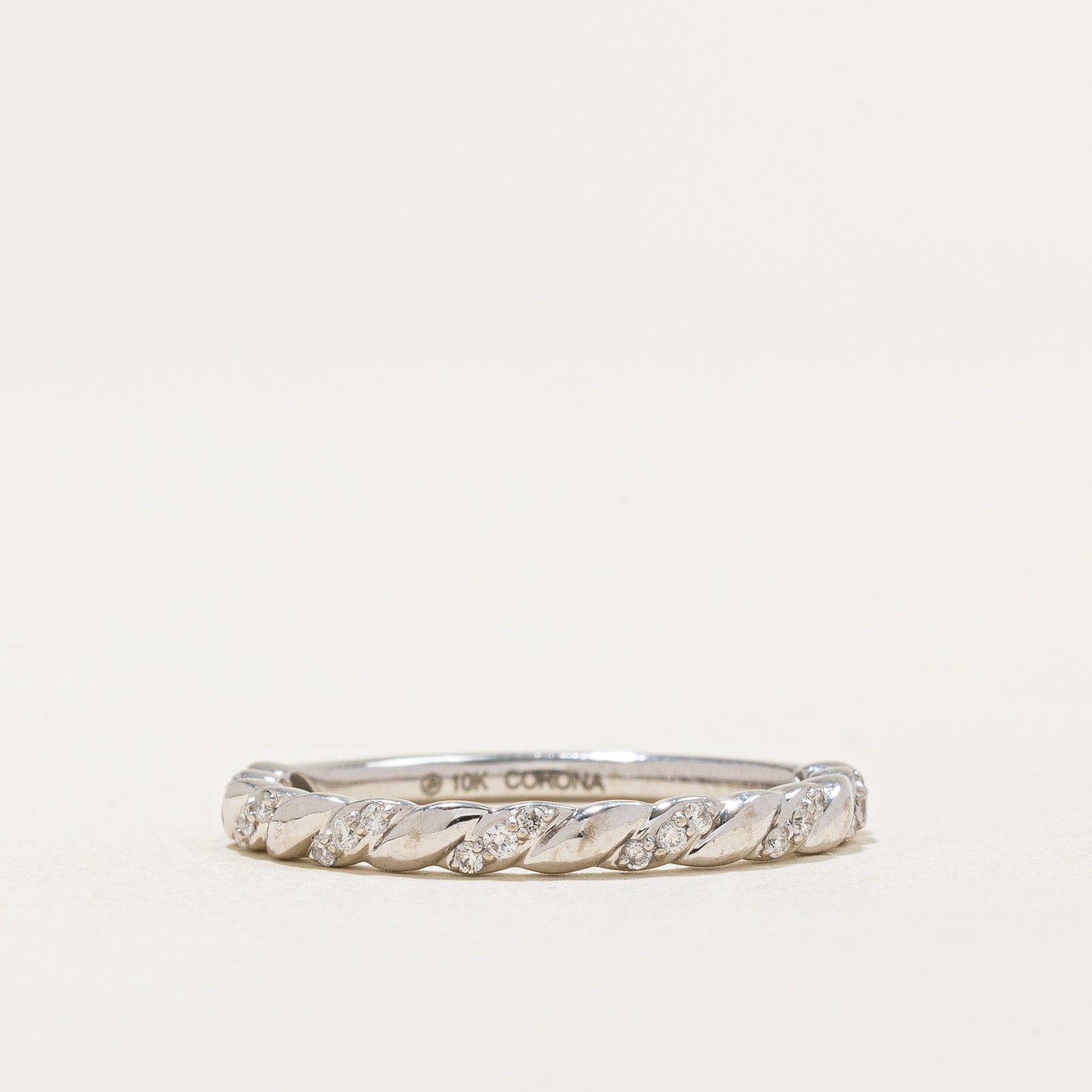 Semi Eternity Diamond Twisted Ring | 0.105ctw | SZ 6.75