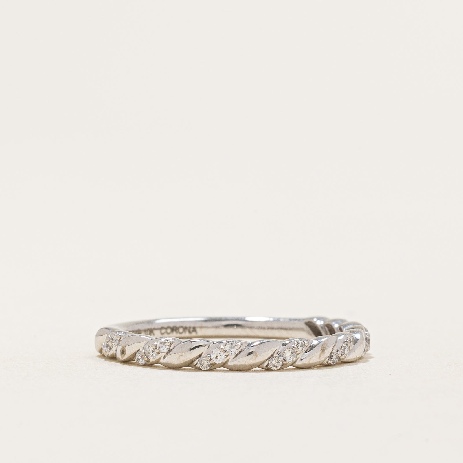 Semi Eternity Diamond Twisted Ring | 0.105ctw | SZ 6.75