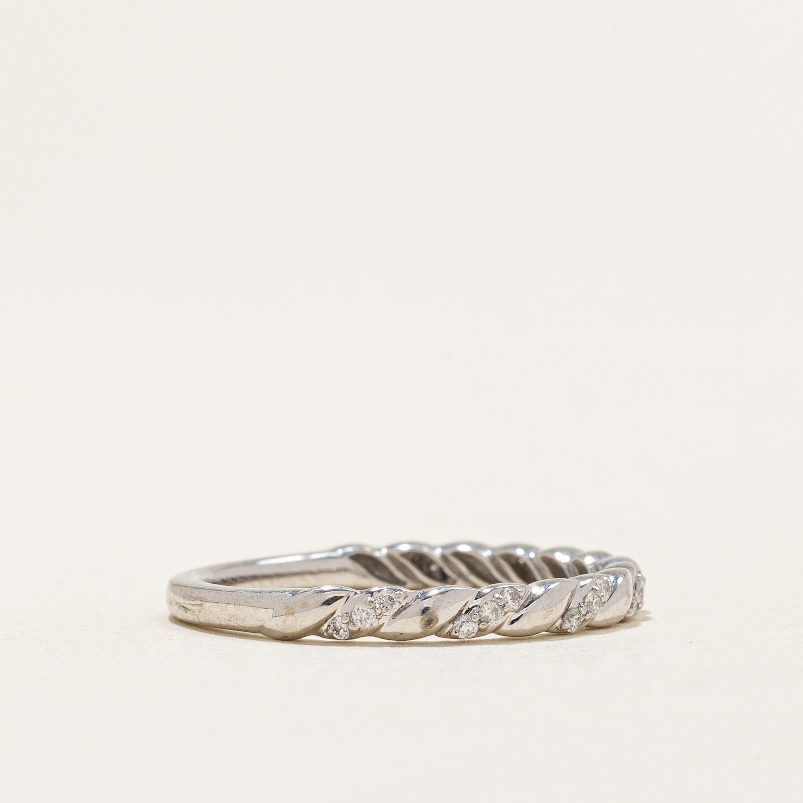 Semi Eternity Diamond Twisted Ring | 0.105ctw | SZ 6.75