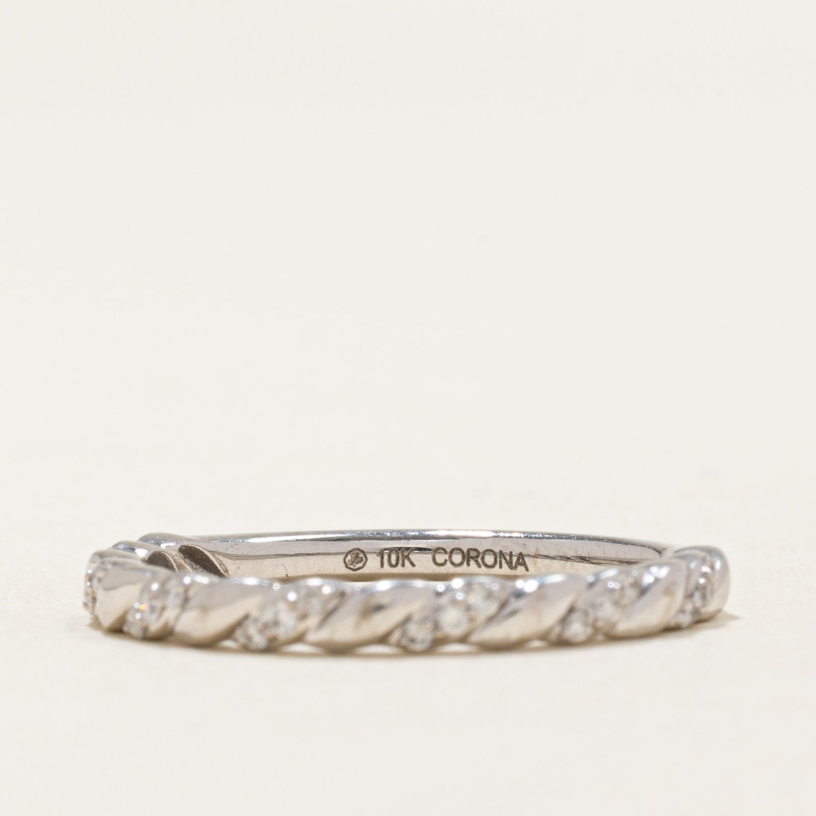 Semi Eternity Diamond Twisted Ring | 0.105ctw | SZ 6.75