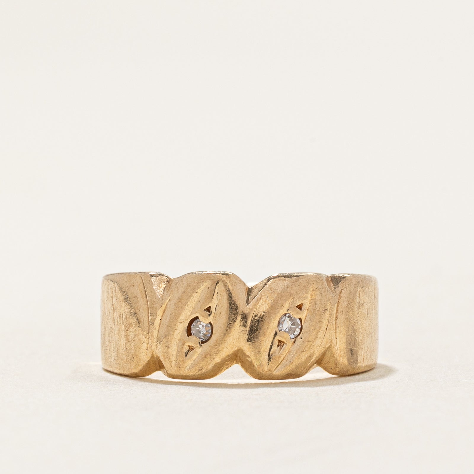 Two Stone Diamond Band | 0.006ctw | SZ 2.25