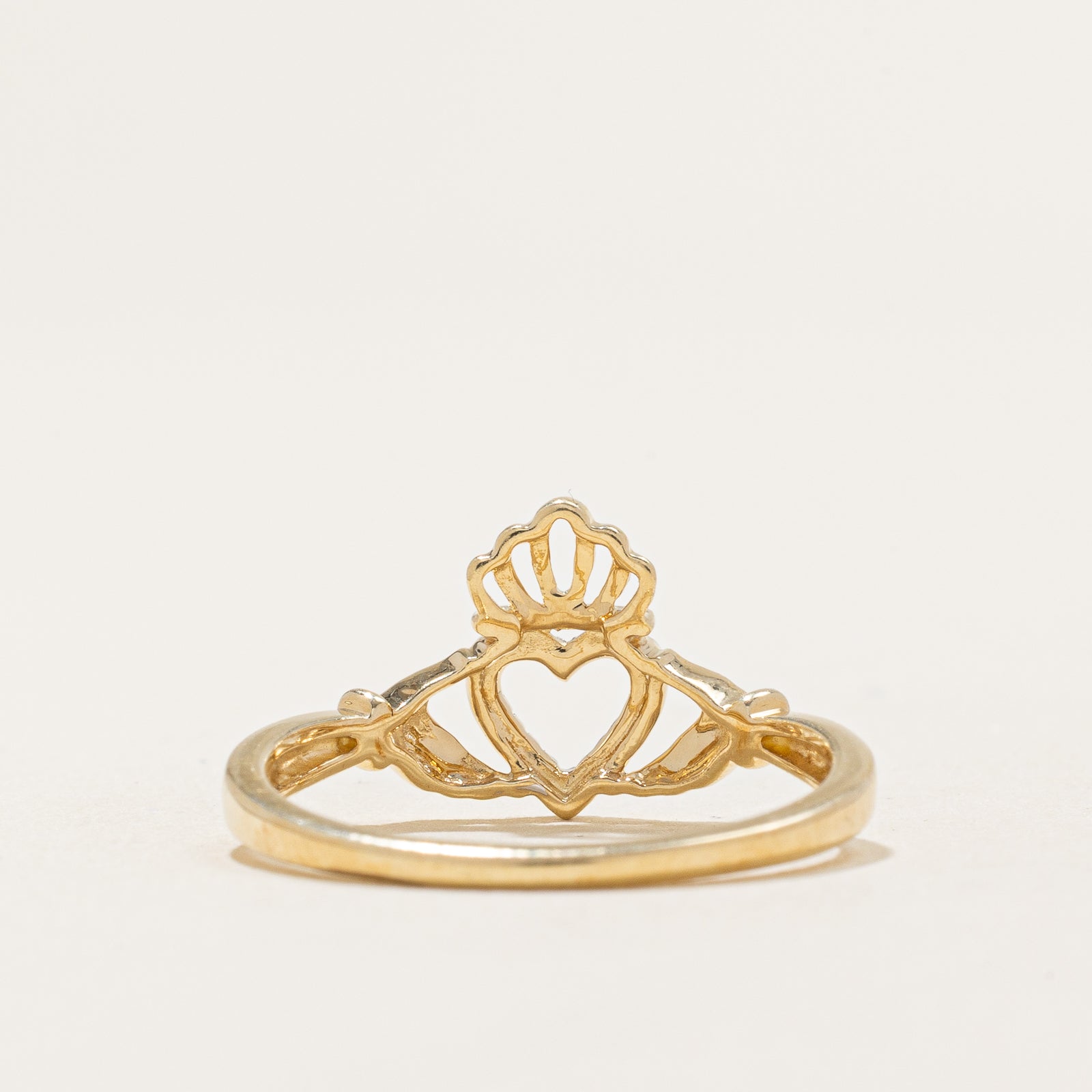 Diamond Accent Claddagh Ring | 0.02ctw | SZ 7.5