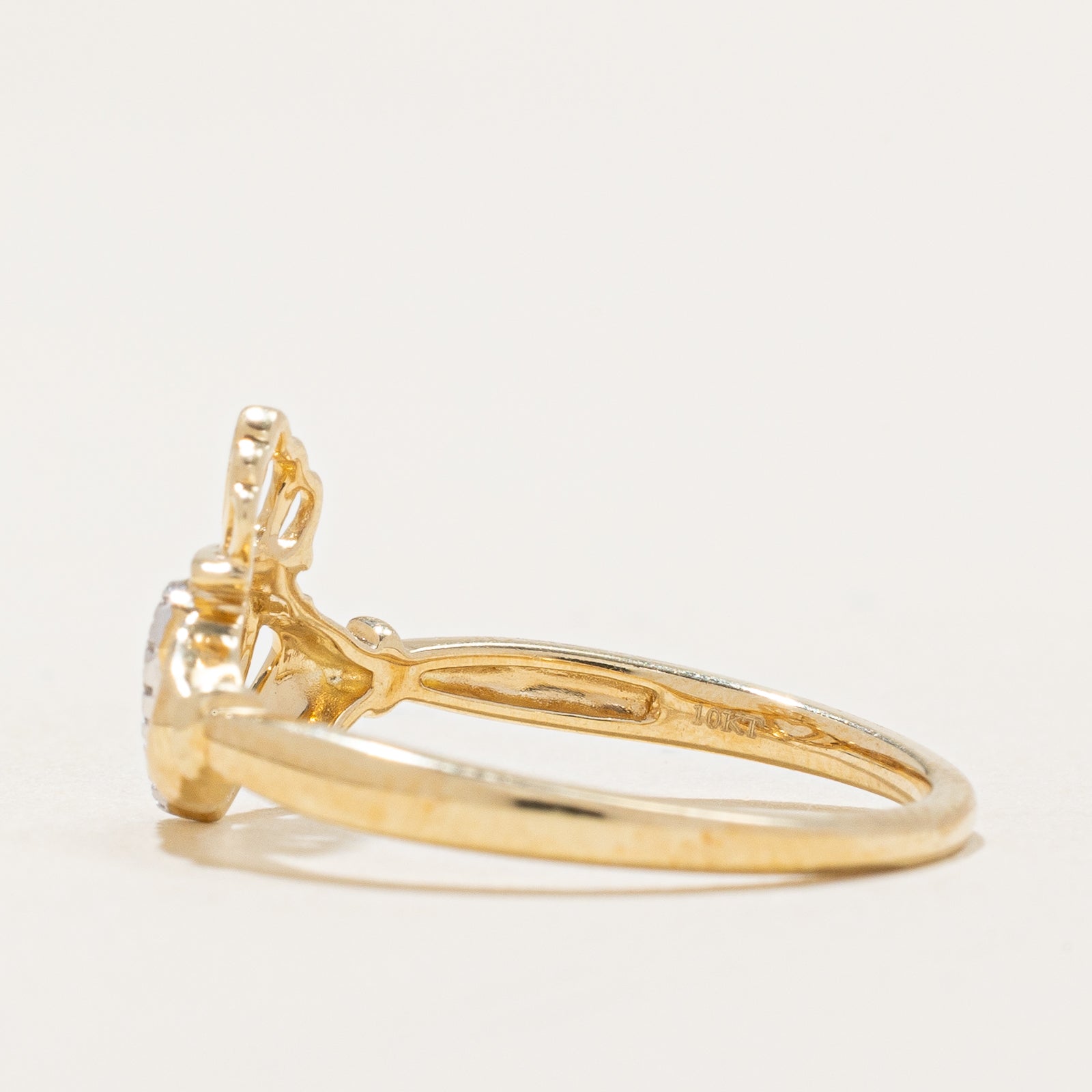 Diamond Accent Claddagh Ring | 0.02ctw | SZ 7.5