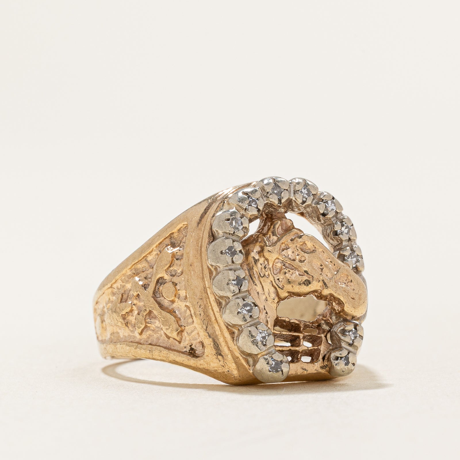 Diamond Horse & Horseshoe Ring | 0.04ctw | SZ 7.75