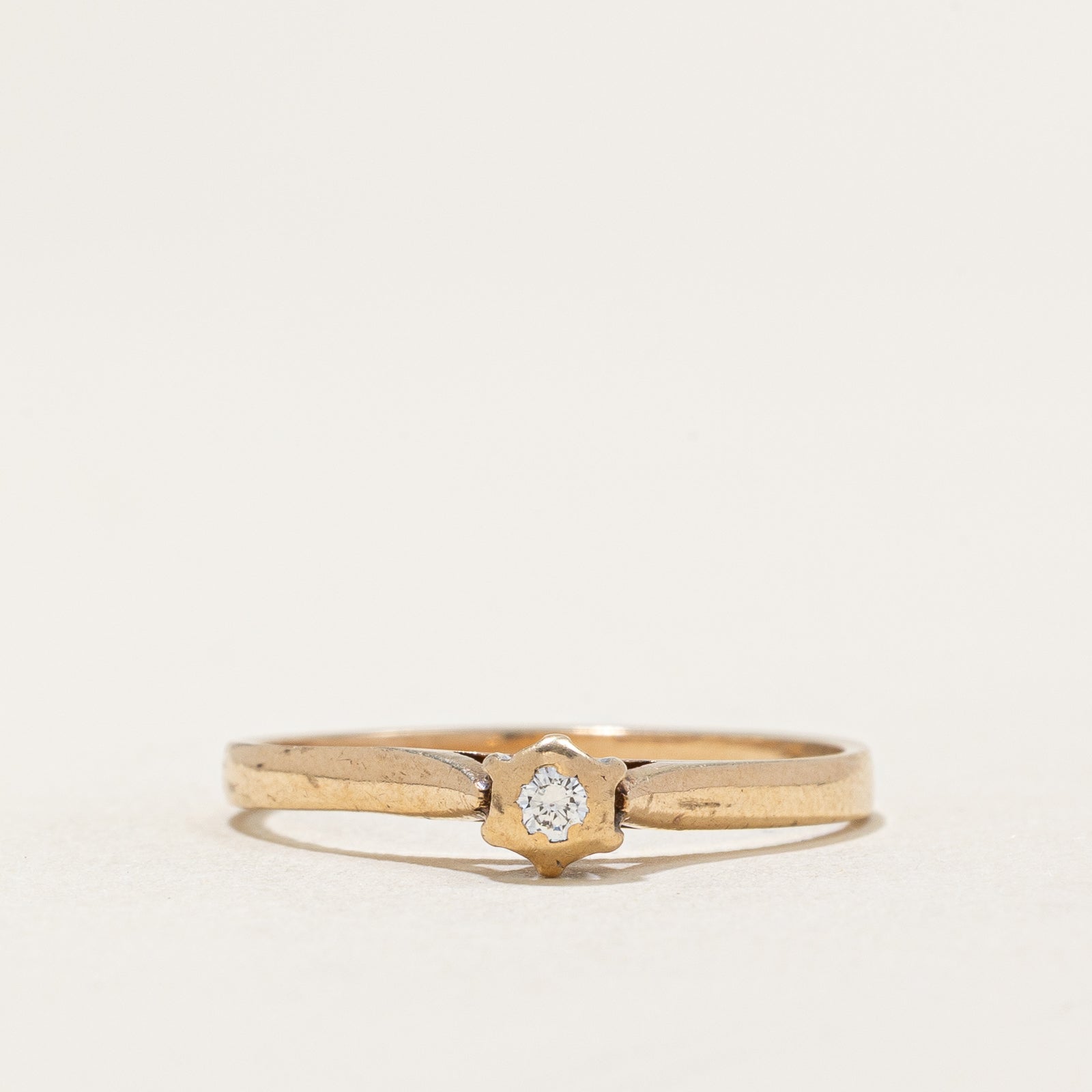 Single Stone Diamond Cathedral Ring | 0.03ct | SZ 7.5