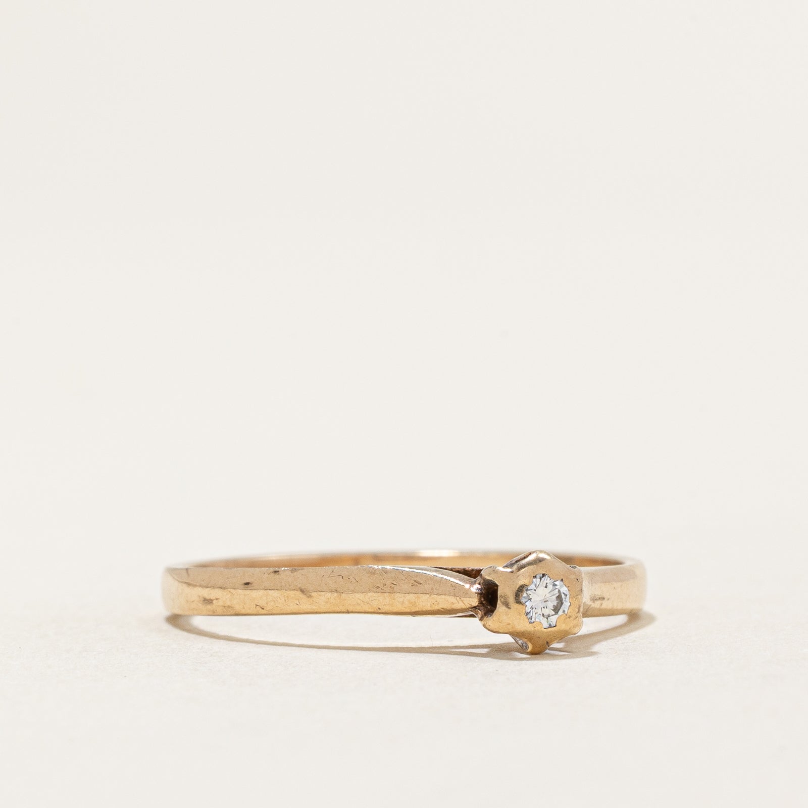 Single Stone Diamond Cathedral Ring | 0.03ct | SZ 7.5