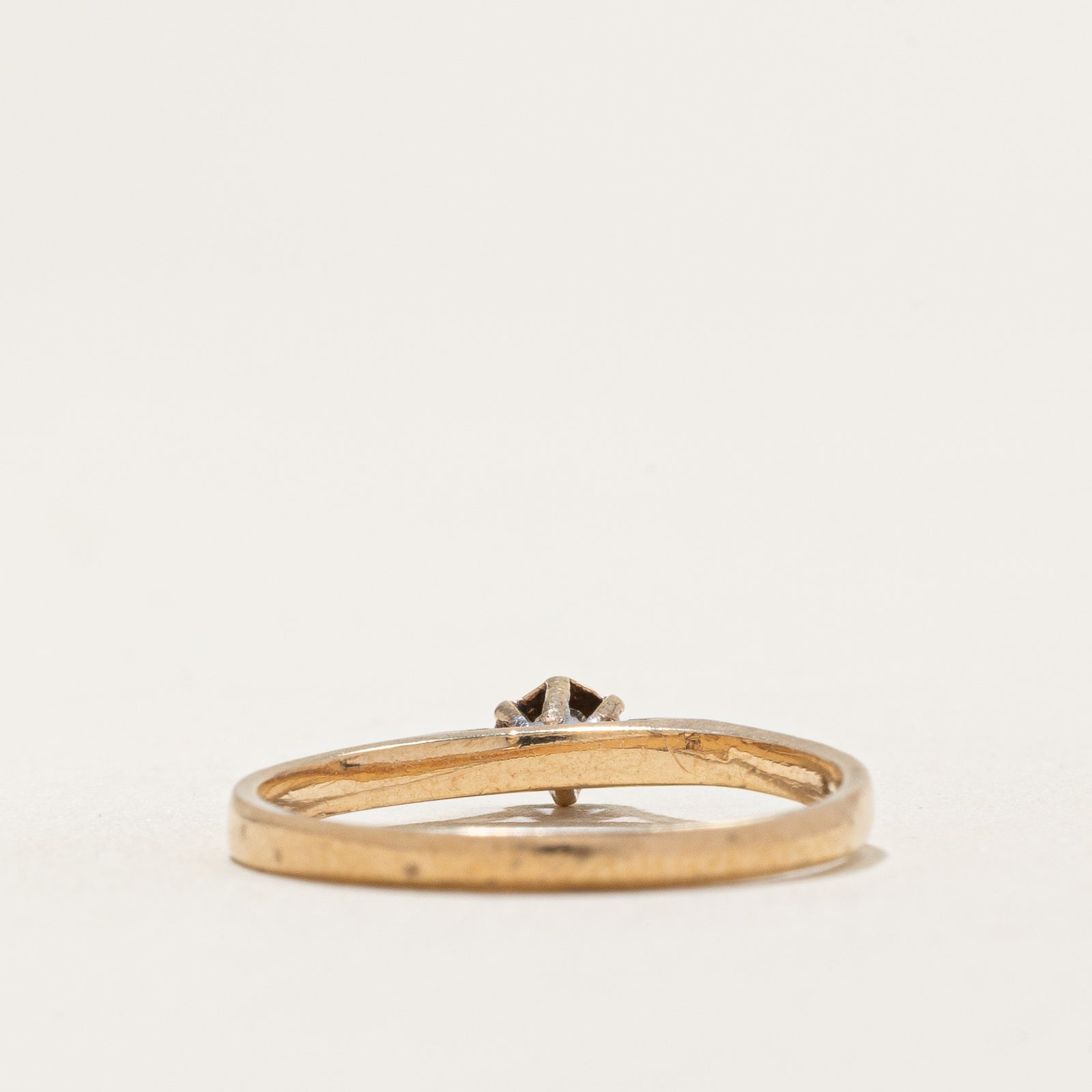 Single Stone Diamond Cathedral Ring | 0.03ct | SZ 7.5