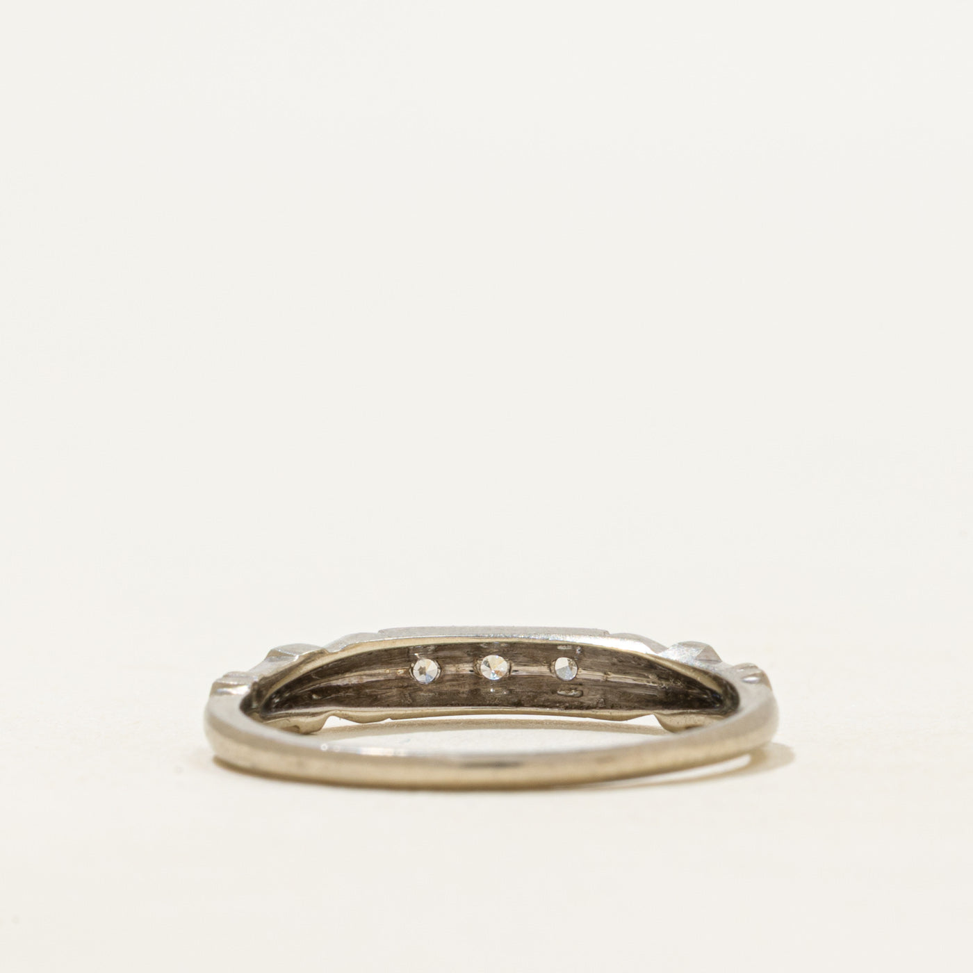 Three-Stone Diamond Engraved Ring | SZ 6