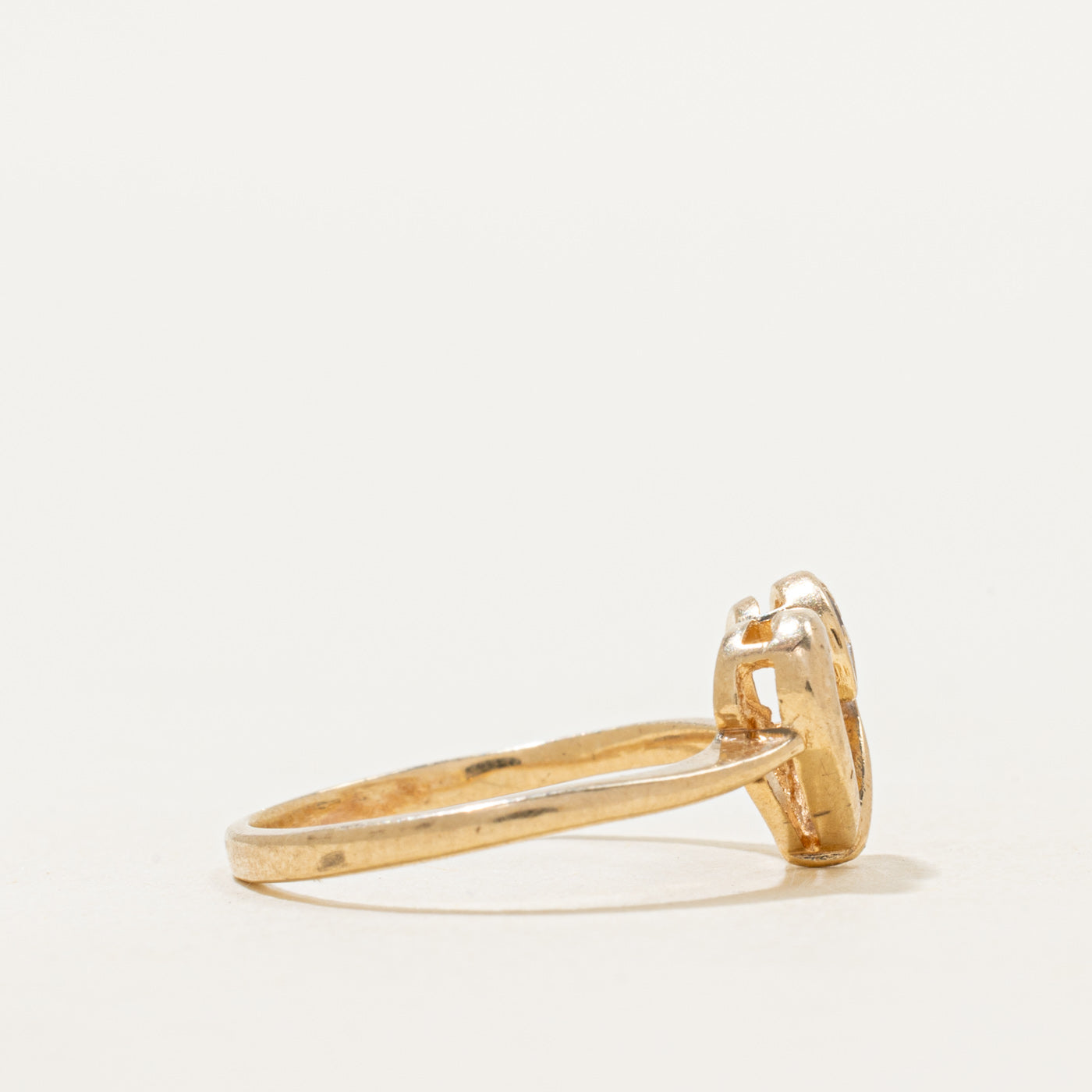 Vintage Canadian Diamond Open Heart Ring | SZ 4.5