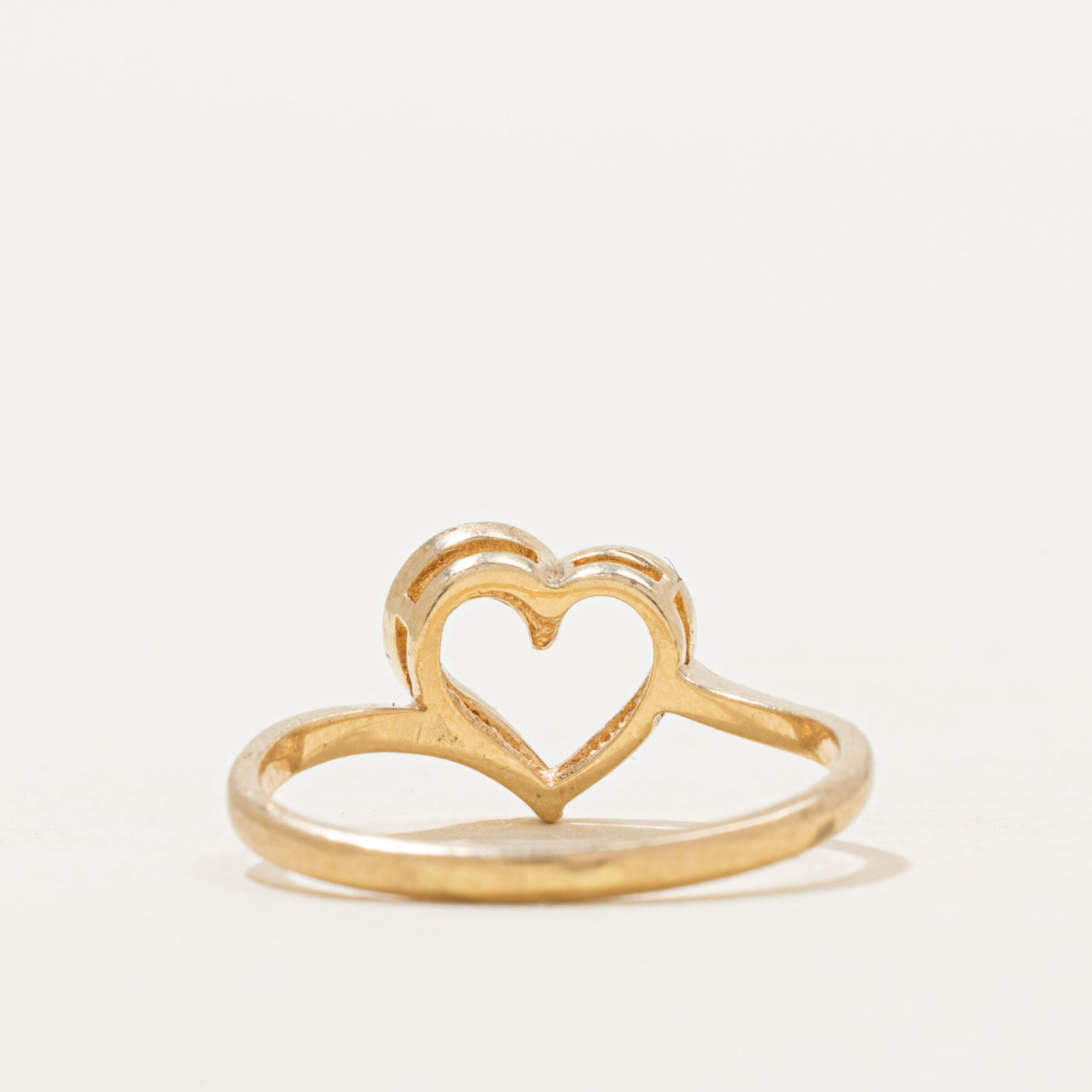 Vintage Canadian Diamond Open Heart Ring | SZ 4.5