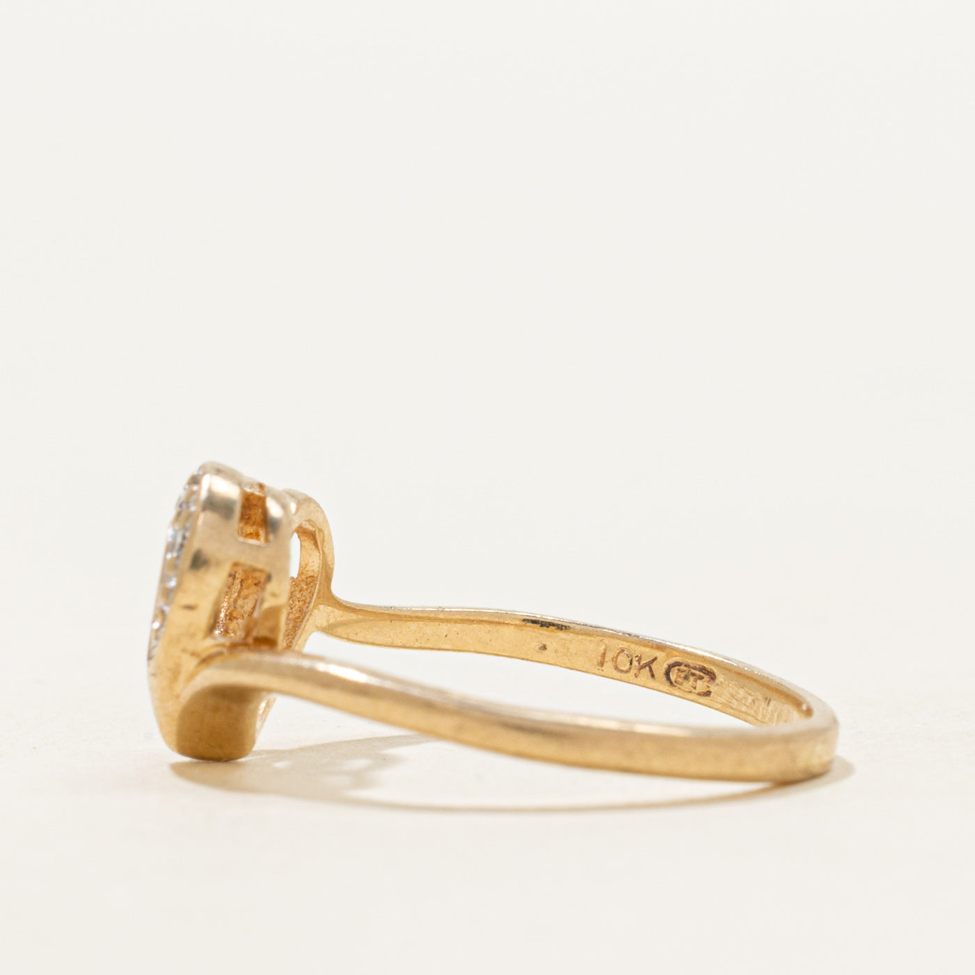 Vintage Canadian Diamond Open Heart Ring | SZ 4.5