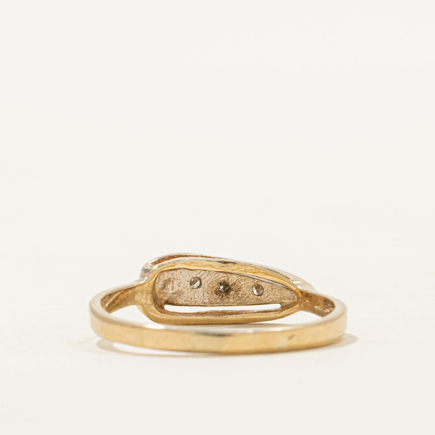 Three Stone Diamond Pear Shaped Ring | SZ 8.5