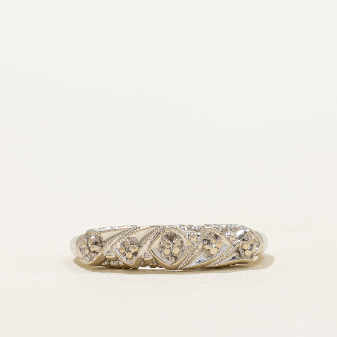 Five Stone Diamond Ornate Ring | SZ 7.25