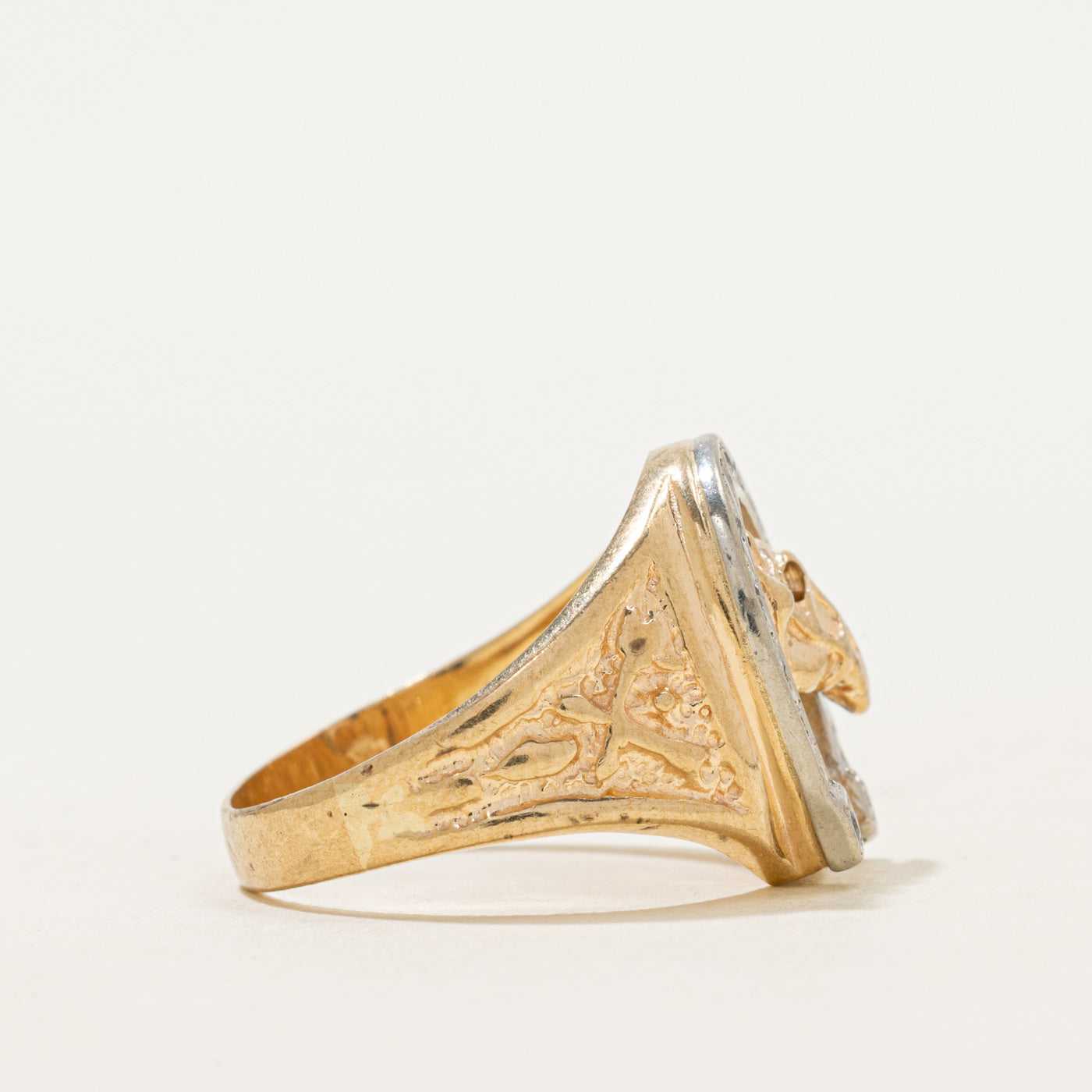 Two-Tone Diamond Horseshoe Ring | SZ 8.5