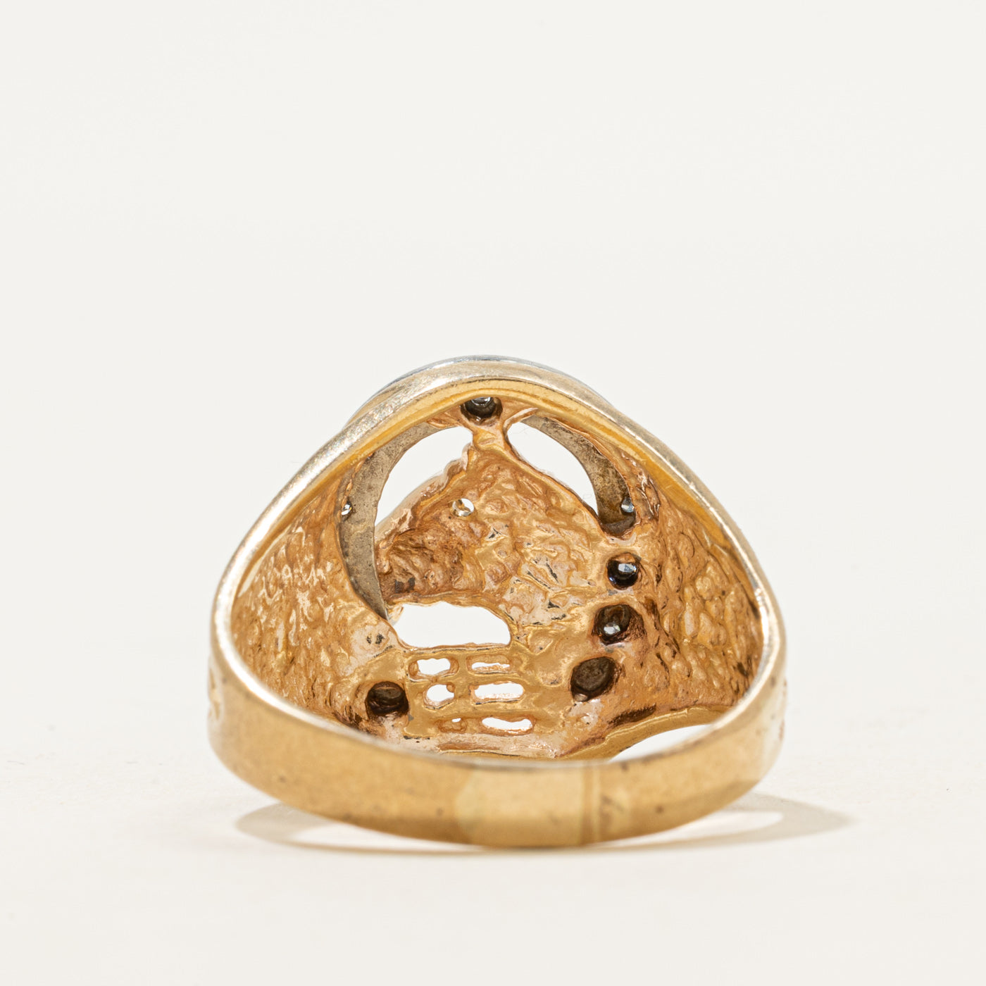 Two-Tone Diamond Horseshoe Ring | SZ 8.5