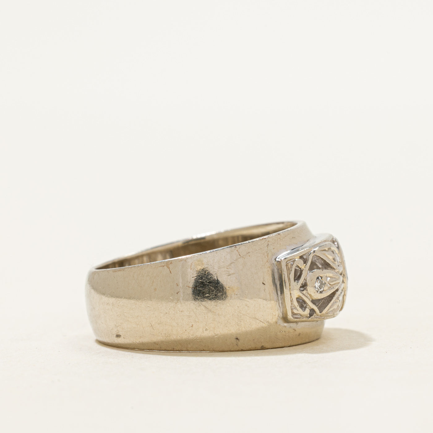 Vintage Canadian Diamond Openwork Band | 6.5mm | SZ 8.5