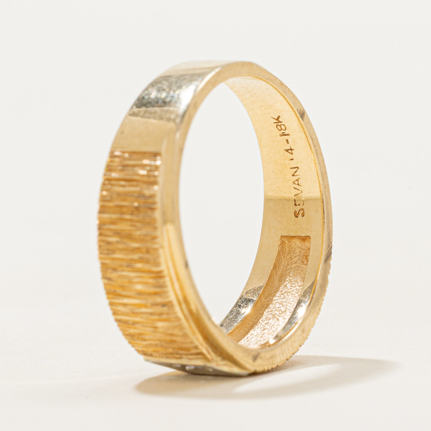Single Diamond Textured Ring | SZ 6.5