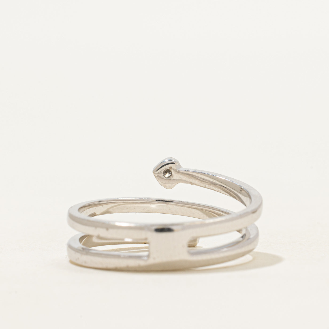 White Gold Diamond Coiled Ring | SZ 6.25