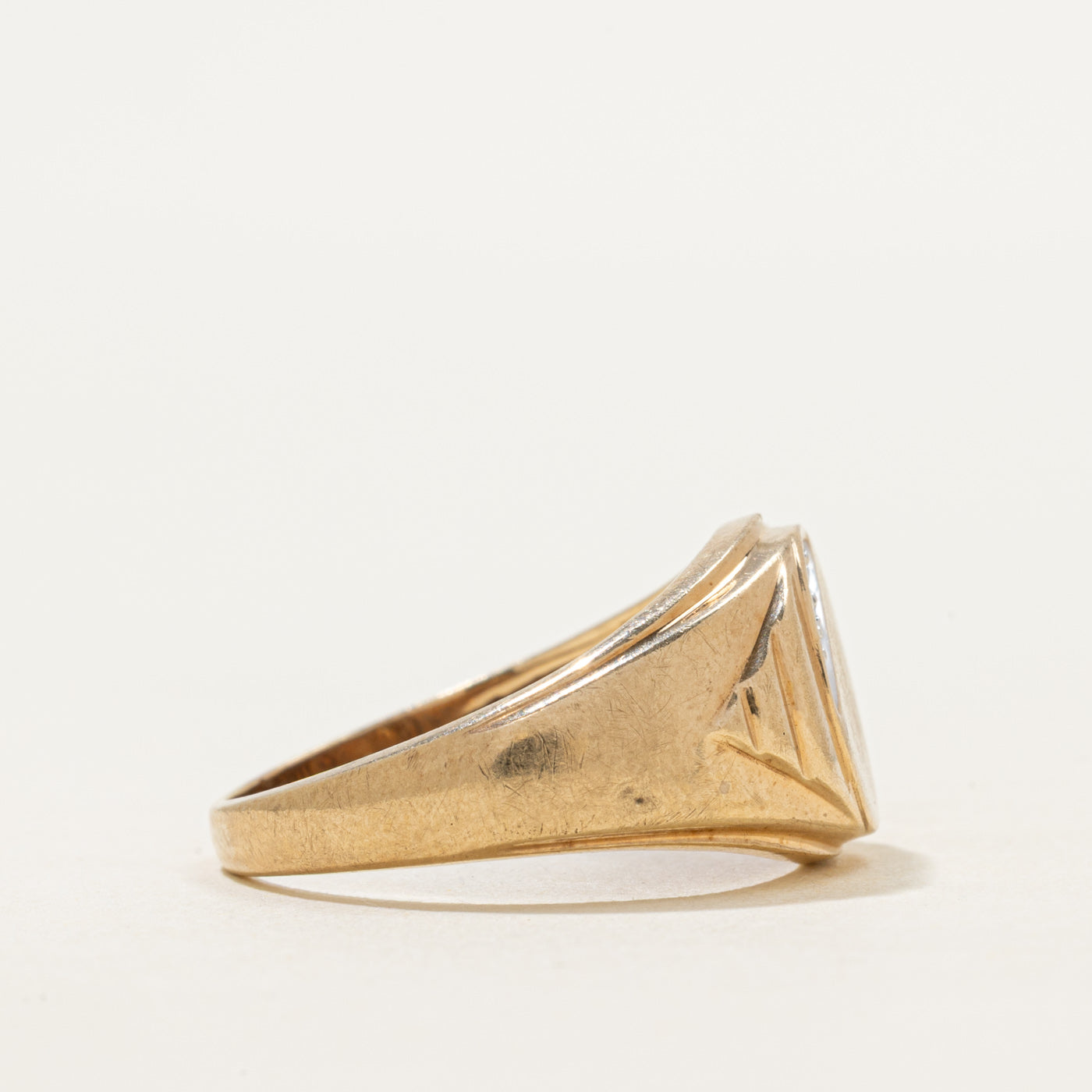 Diamond "B" Initial Signet Ring | SZ 7.5