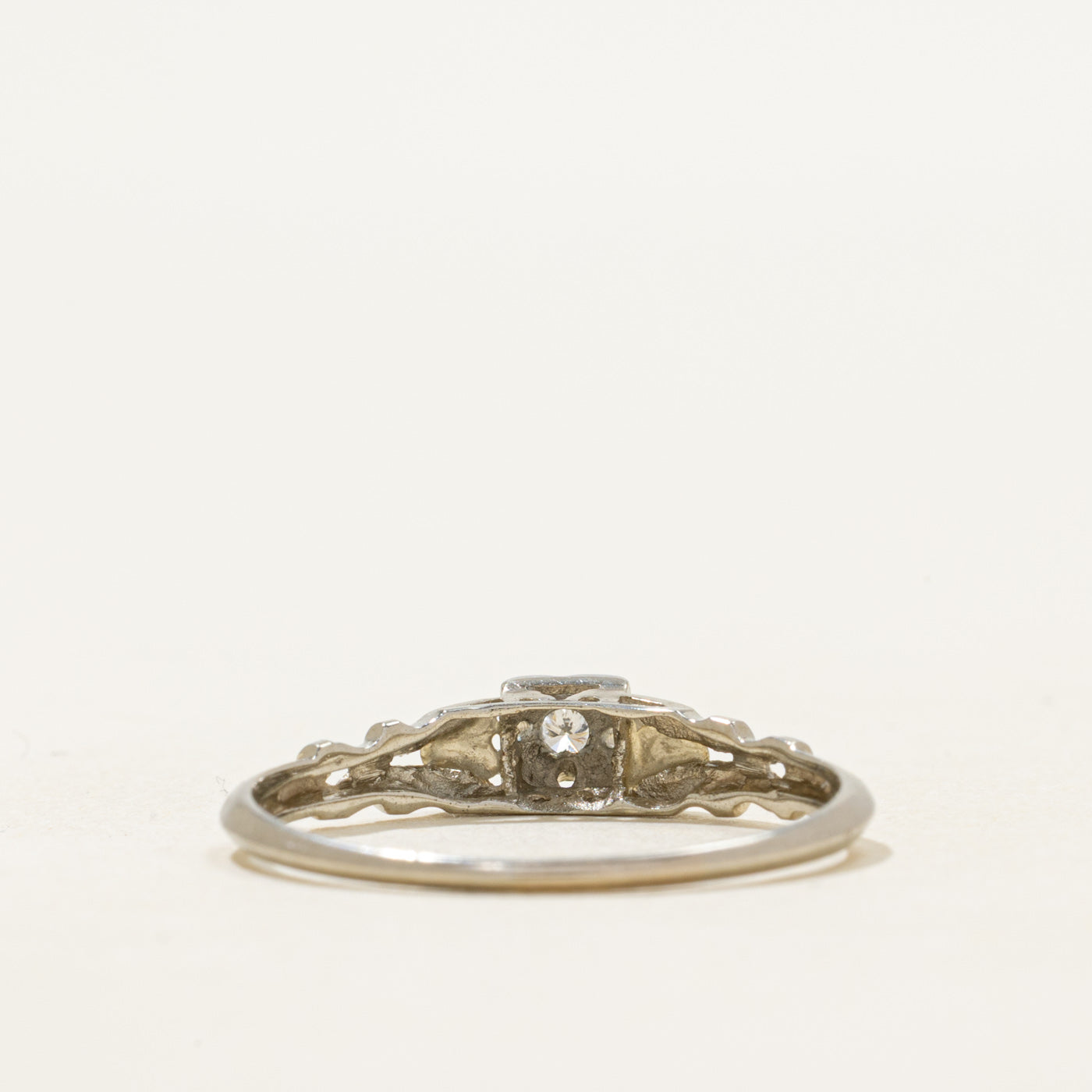 18k Diamond Engraved Ornate Ring | 0.07ct | SZ 8.25