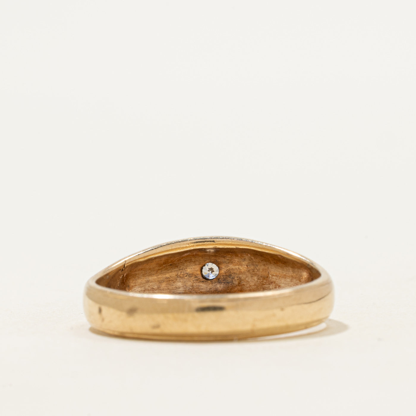 Two-Tone Diamond Grooved Ring | SZ 9.5