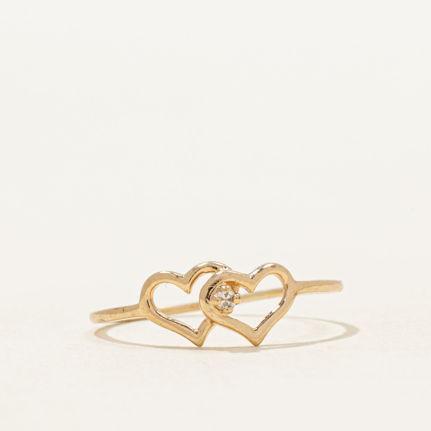 Diamond Double Heart Ring | SZ 5