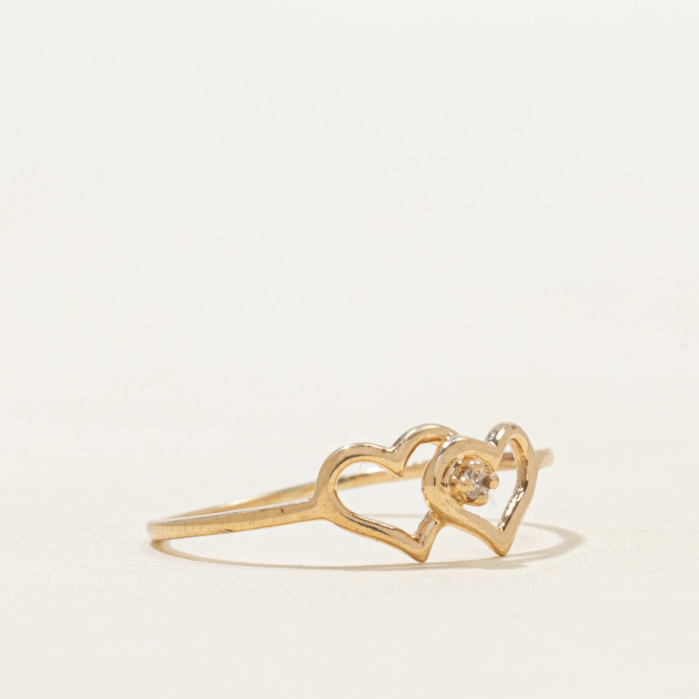 Diamond Double Heart Ring | SZ 5