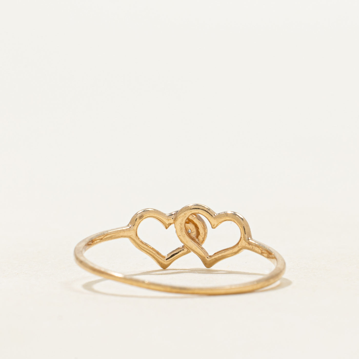 Diamond Double Heart Ring | SZ 5