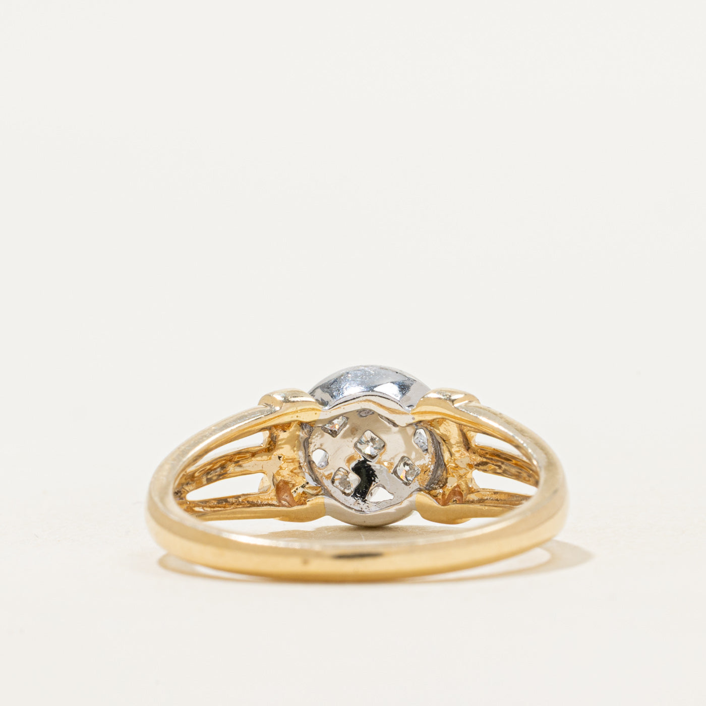 Diamond Round Cluster Open Shank Ring | 0.06ctw | SZ 7.25