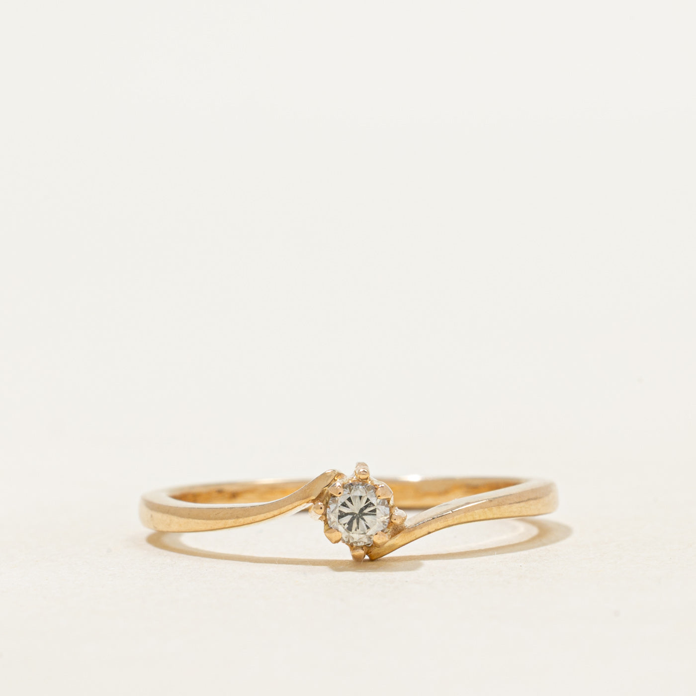 Solitaire Diamond Petite Bypass Ring | 0.14ct | SZ 7.25