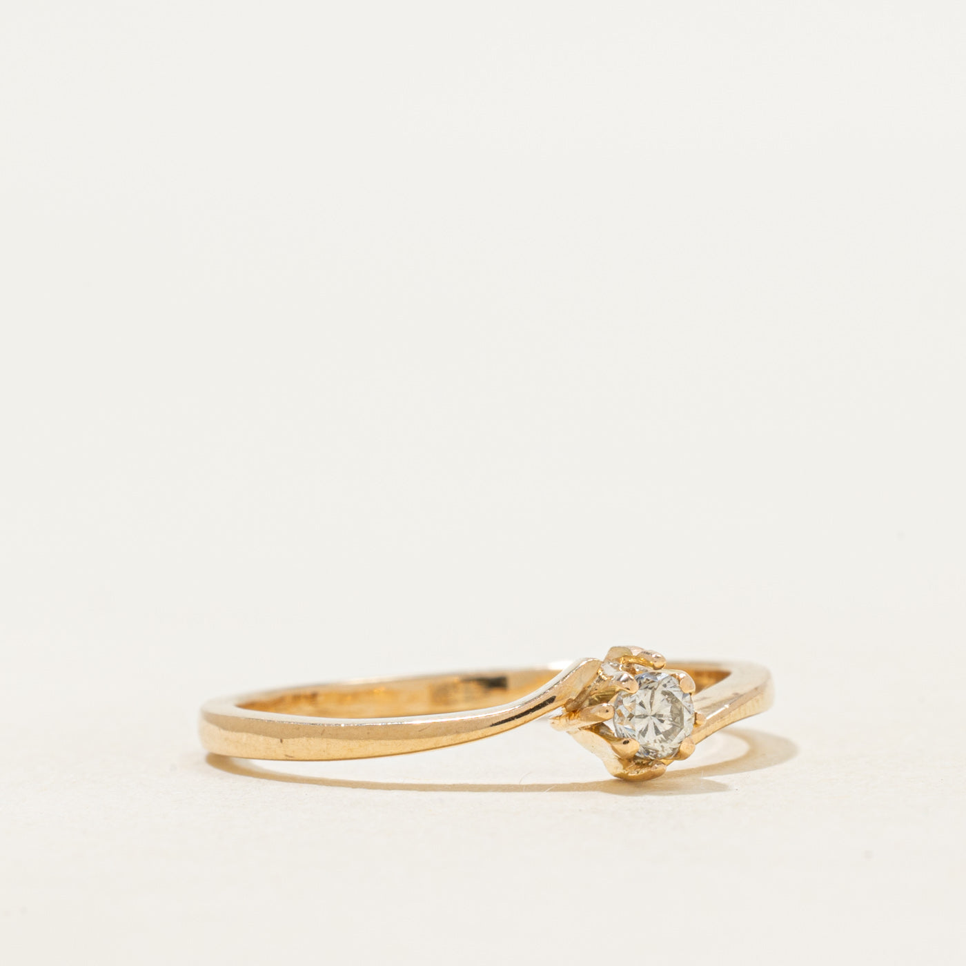 Solitaire Diamond Petite Bypass Ring | 0.14ct | SZ 7.25