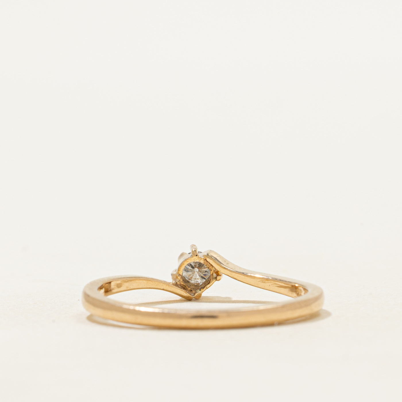 Solitaire Diamond Petite Bypass Ring | 0.14ct | SZ 7.25