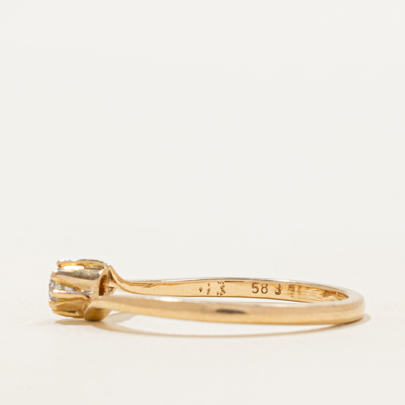 Solitaire Diamond Petite Bypass Ring | 0.14ct | SZ 7.25