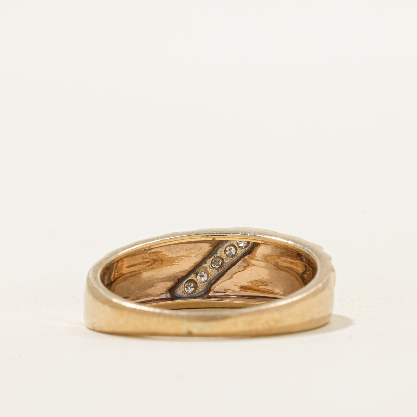 Diagonal Diamond Grooved Ring | SZ 8