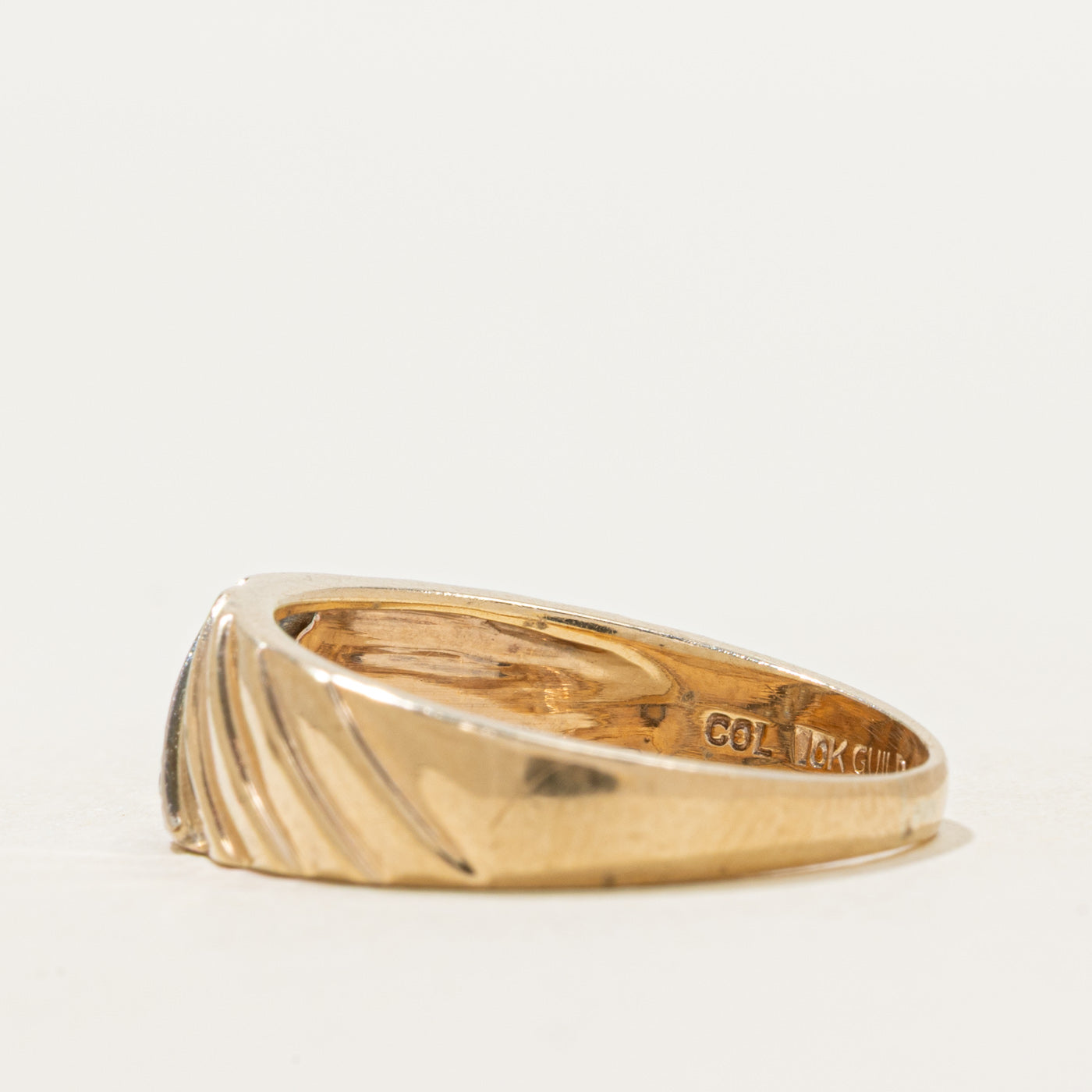 Diagonal Diamond Grooved Ring | SZ 8