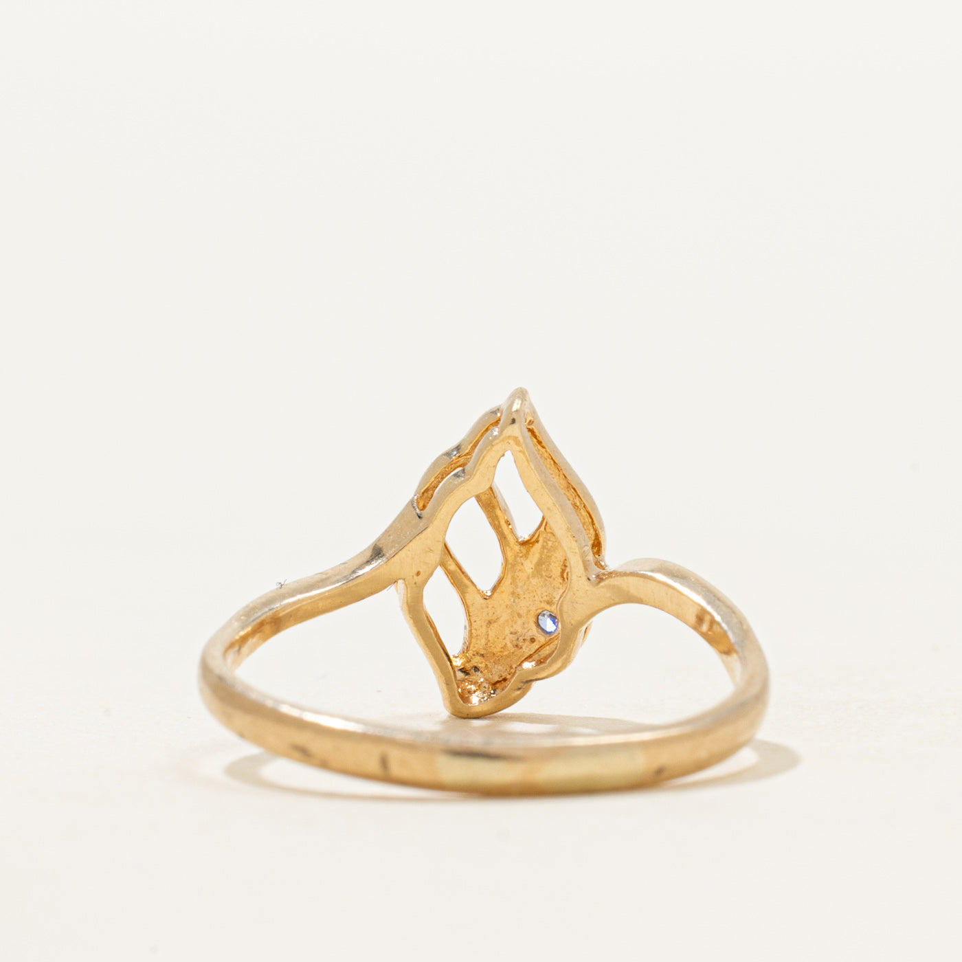 Diamond Openwork Leaf Ring | SZ 4.75
