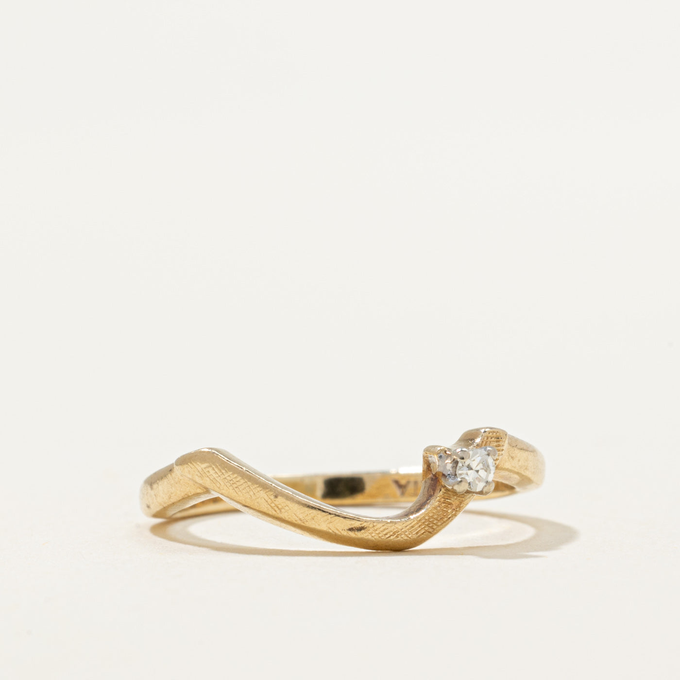 Single Diamond Contour Ring | 0.02ct | SZ 3.5