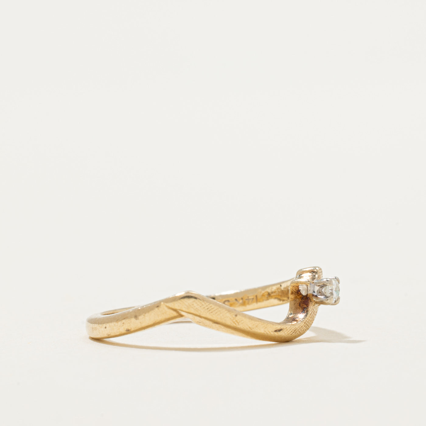 Single Diamond Contour Ring | 0.02ct | SZ 3.5