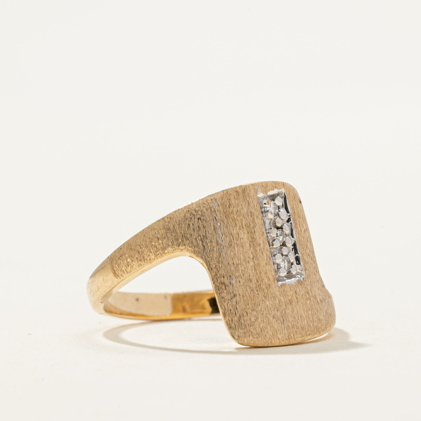 Three Stone Diamond Bypass Ring | 0.03ctw | SZ 6.25