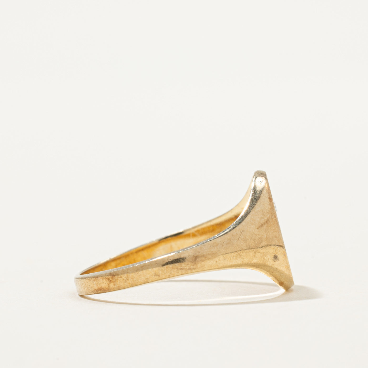 Diamond 'R' Initial Signet Ring | 0.01ct | SZ 6.25