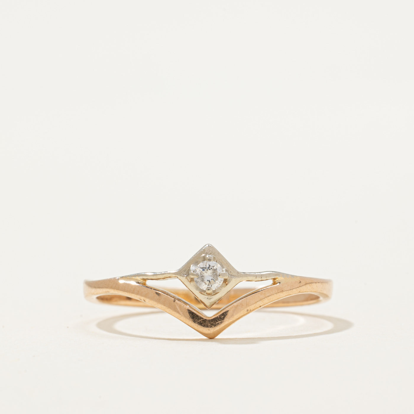 Floating Diamond Chevron Ring | 0.05ct | SZ 8