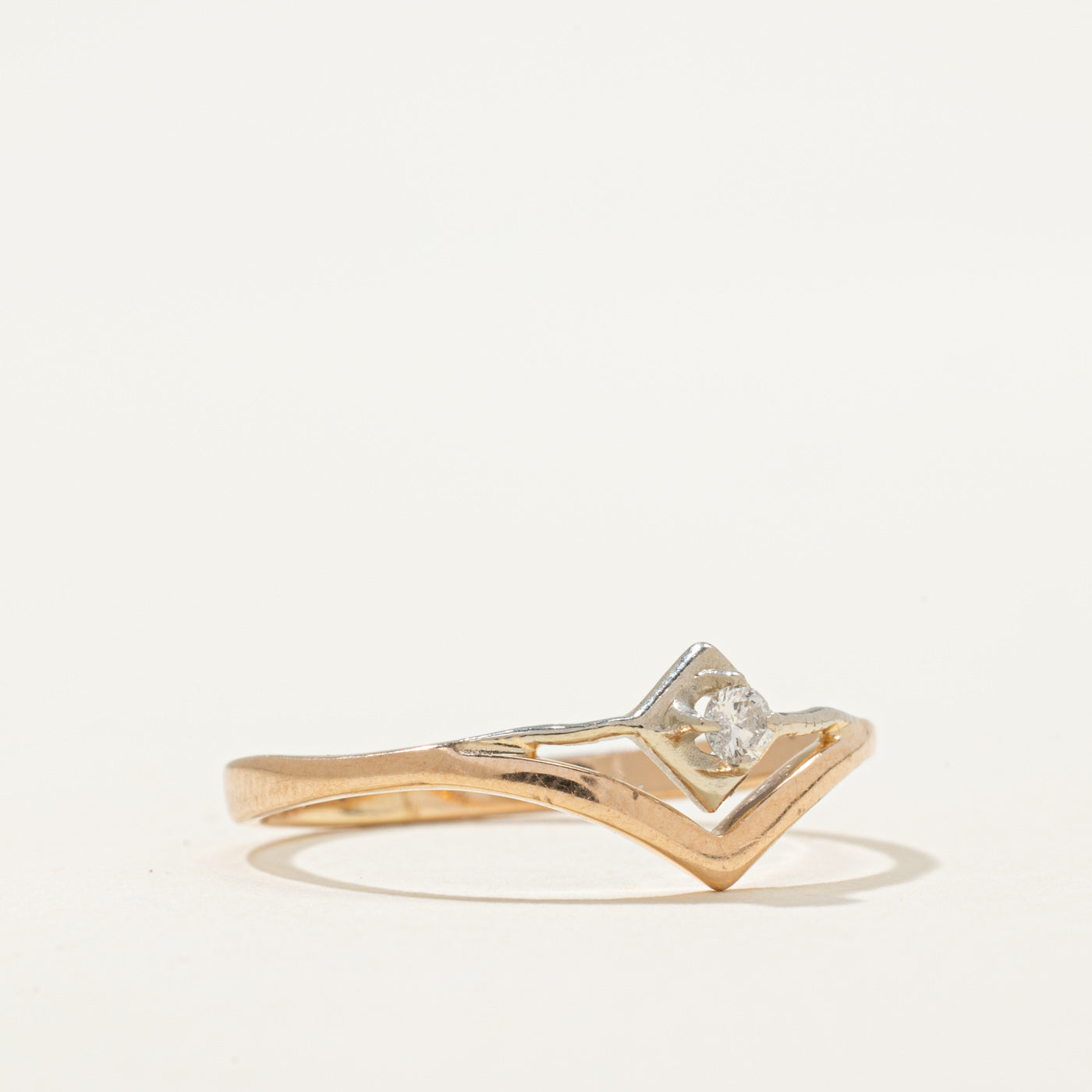 Floating Diamond Chevron Ring | 0.05ct | SZ 8