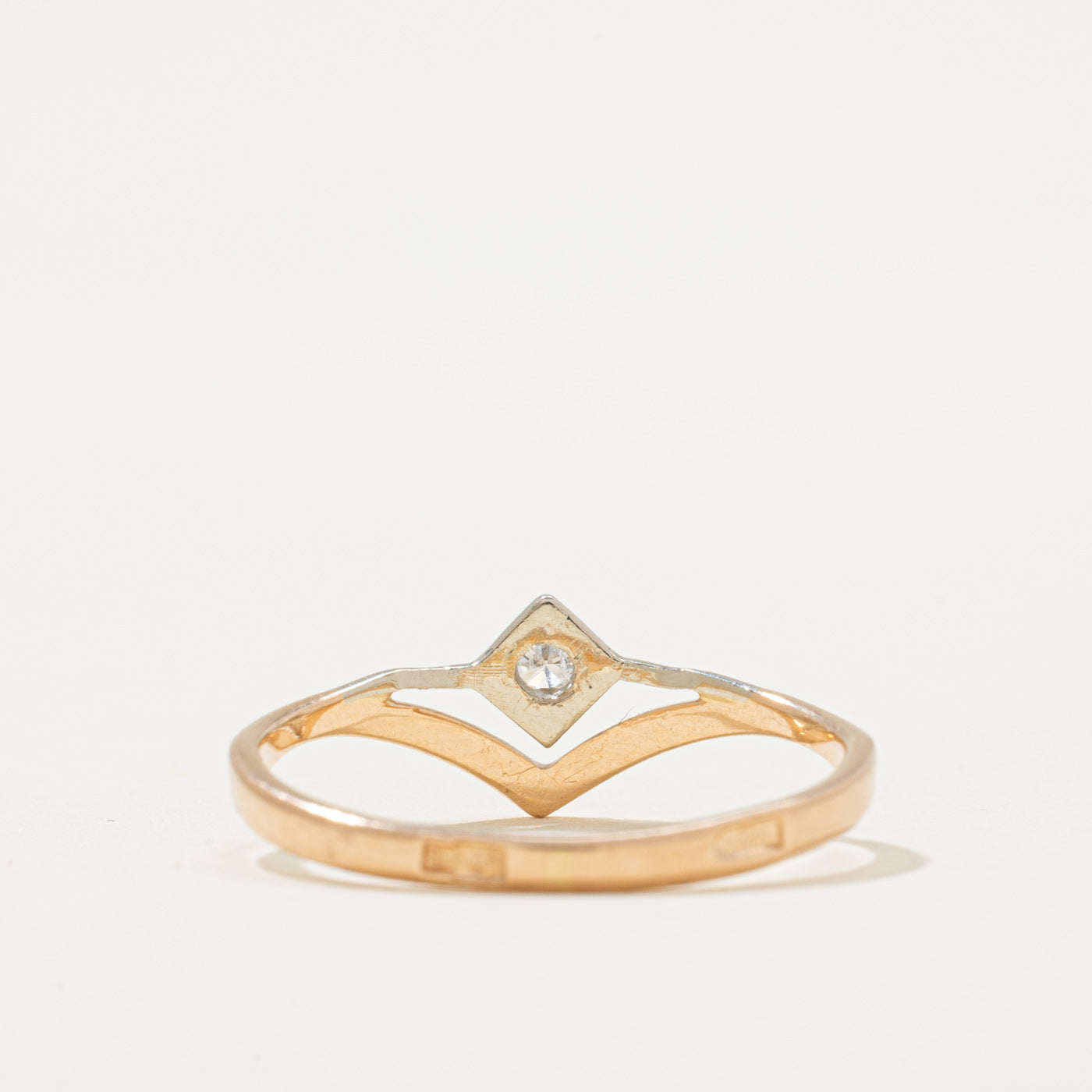 Floating Diamond Chevron Ring | 0.05ct | SZ 8