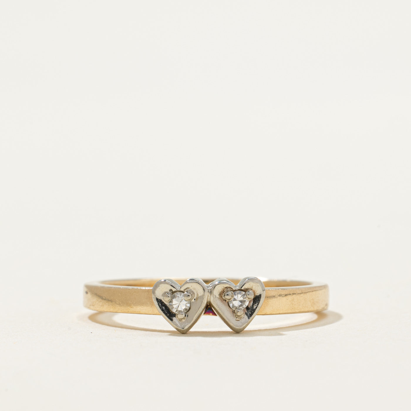 Diamond Twin Heart Ring | 0.03ctw | SZ 6.25