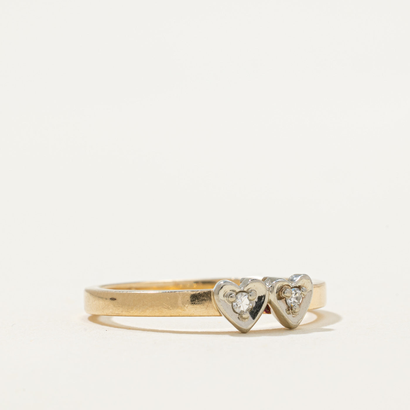Diamond Twin Heart Ring | 0.03ctw | SZ 6.25