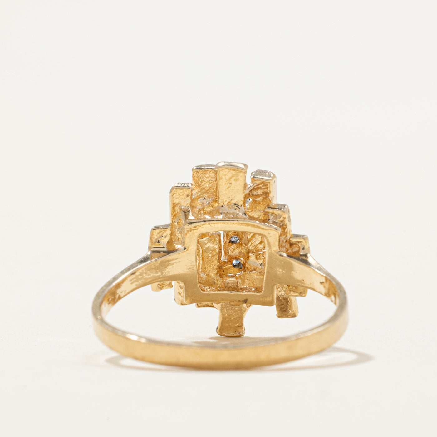 Multi Tone Gold Diamond Abstract Ring | 0.03ctw | SZ 6