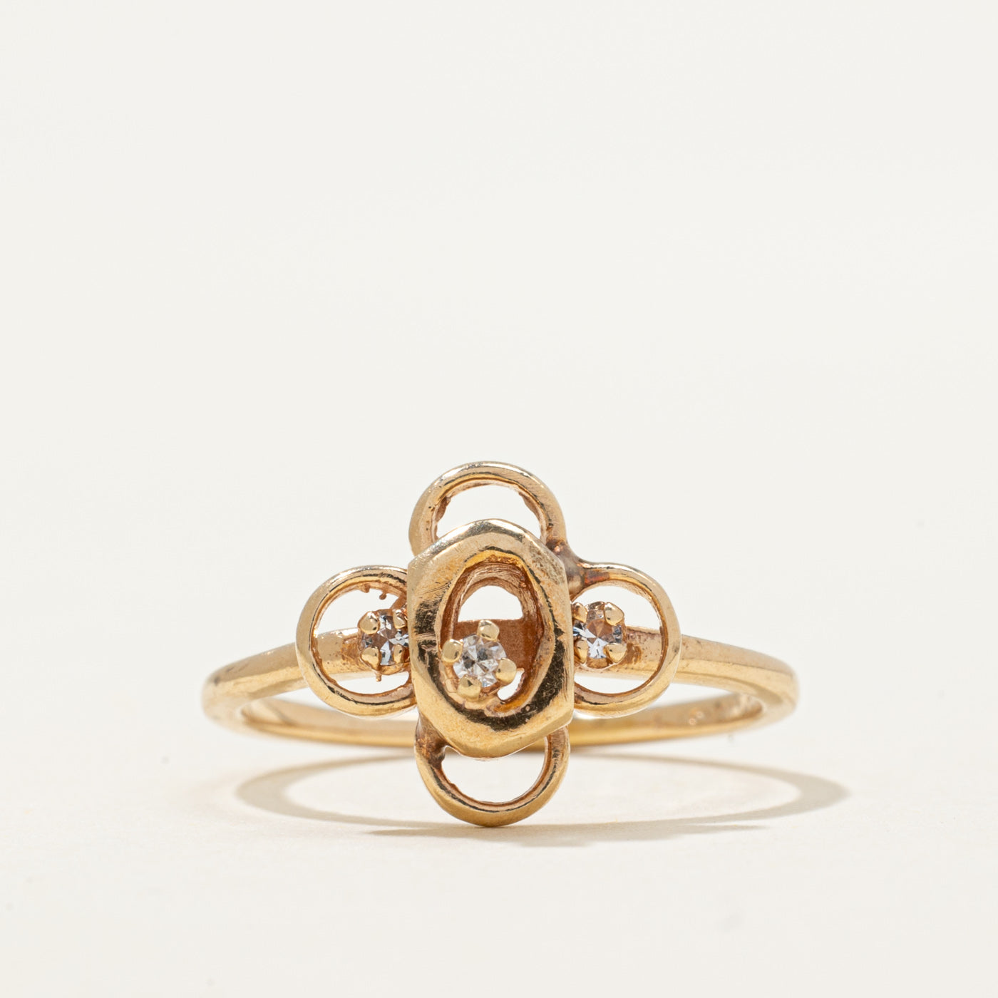 Diamond Flower Openwork Ring | 0.03ctw | SZ 4.5