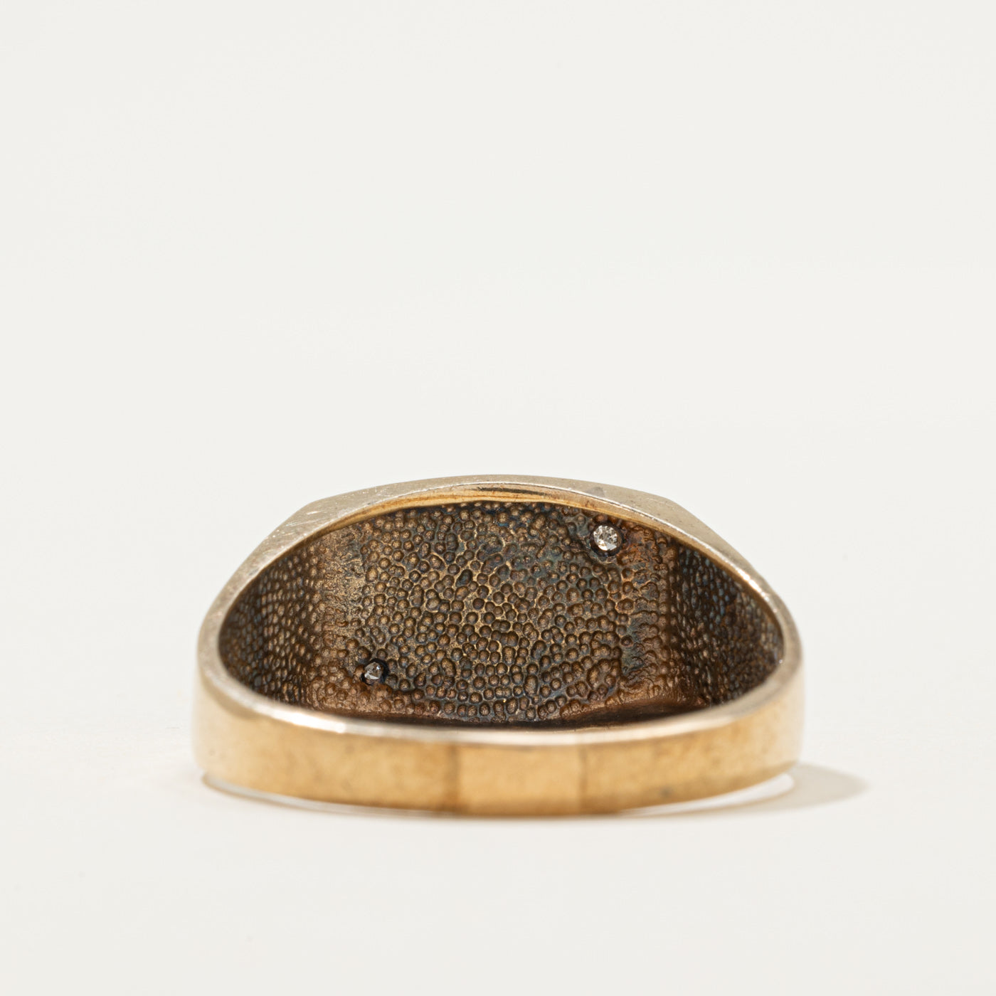 Diamond Edged Signet RIng | 0.02ctw | SZ 11
