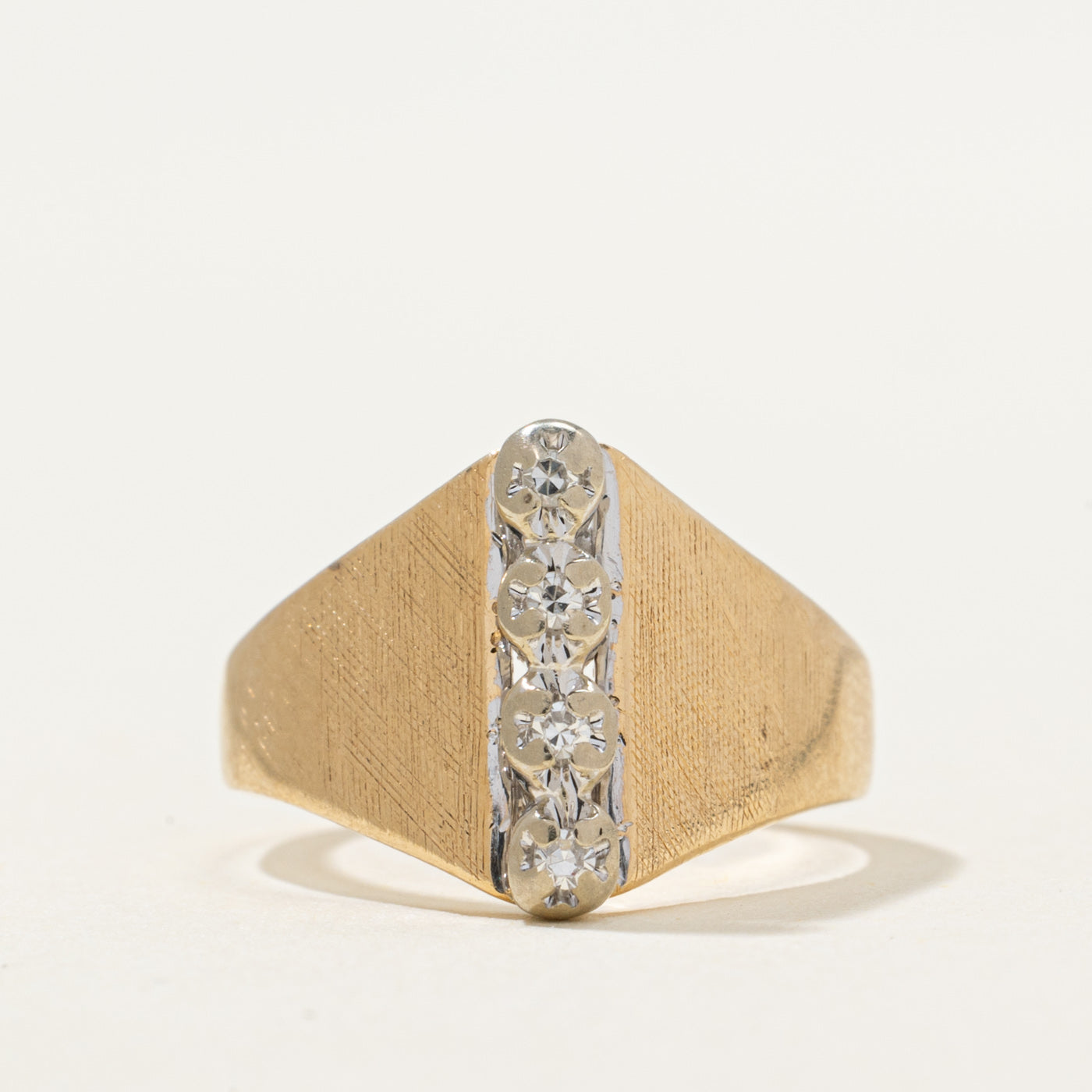 Diamond Column Tapered Ring | 0.04ctw | SZ 3.5