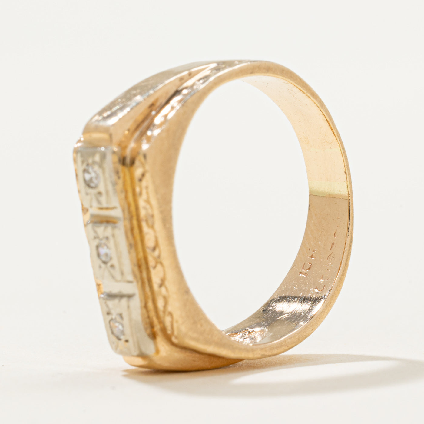 Illusion Set Diamond Textured Ring | 0.03ctw | SZ 5.5